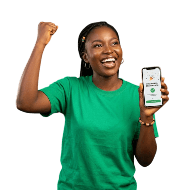 Person celebrating cashout